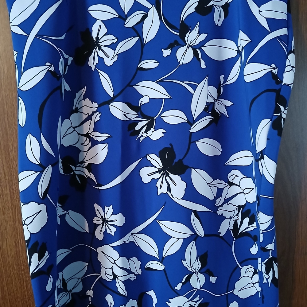 Worthington Blue Black White Scuba Pencil Skirt 18W